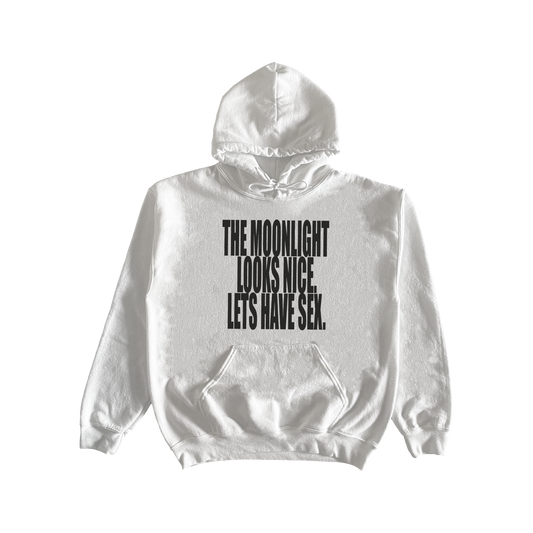 MOONLIGHT BLACK ON WHITE HOODIE