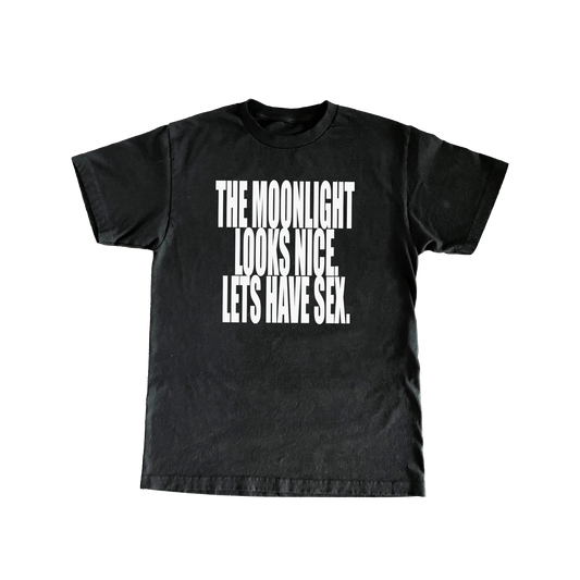 MOONLIGHT WHITE ON BLACK TEE