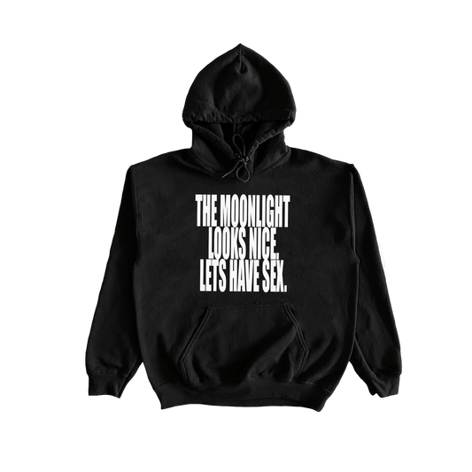 MOONLIGHT WHITE ON BLACK HOODIE